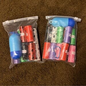 2 Dog Waste Bag Dispensers with 24 packs of Bags